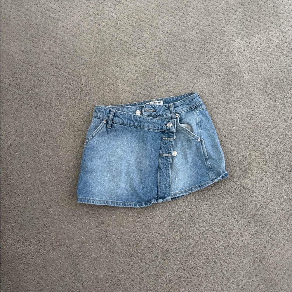 We The Free - Free People Blue Denim Skirt